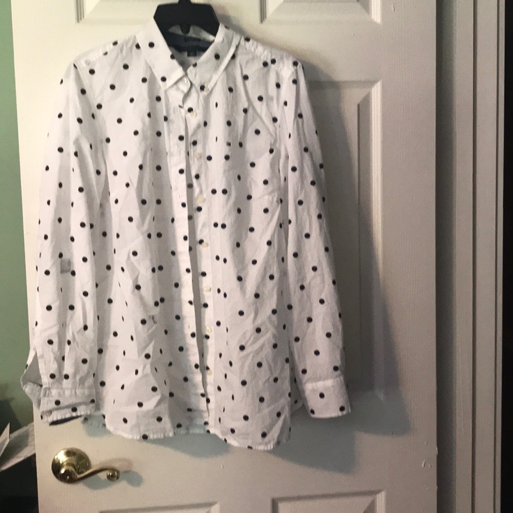 Tommy Hill button up White blue dots L